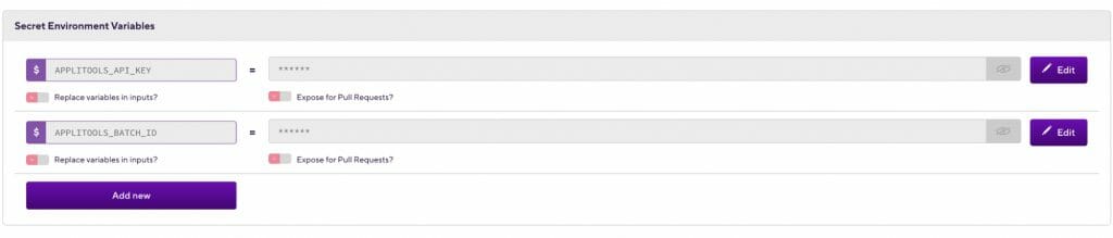 add Applitools Env Vars