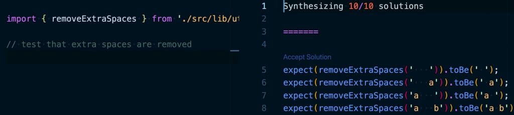 Copilot test suggestions for a utility function